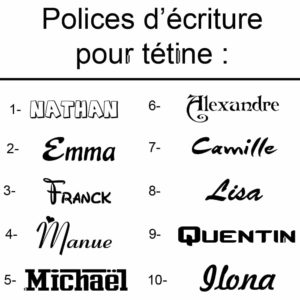 Lot de 3 tétines rose foncée personnalisées