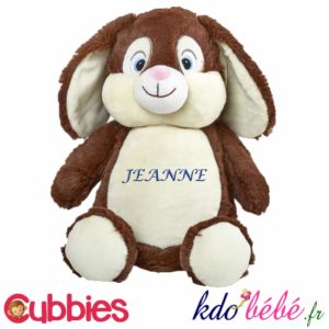 Peluche CUBBIES Lapin Marron personnalisée
