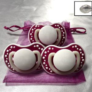 Lot de 3 tétines rose foncée personnalisées