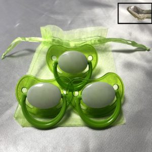 LOT DE 3 TÉTINES VERTE PERSONNALISÉES